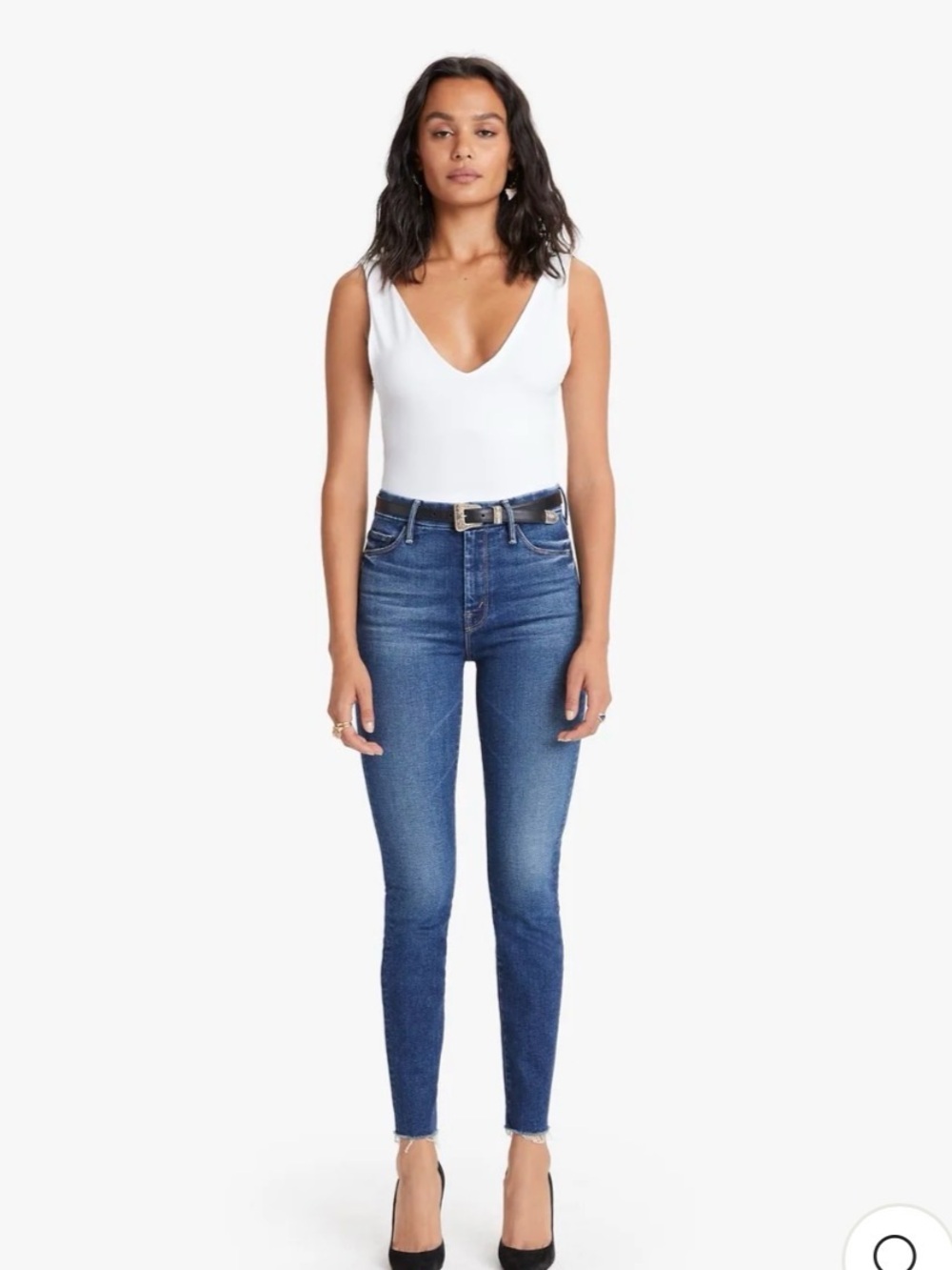 Mother Denim- High Waisted Looker Ankle Fray Jeans in Night Clubbing NWT!!